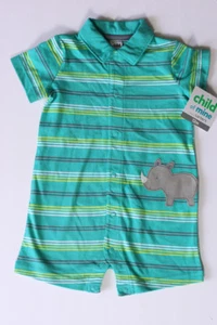 Traje CHILD OF MINE By CARTERS Manga Corta Rayas 1 pieza Talla 12 Meses, ¡NUEVO CON ETIQUETAS! - Imagen 1 de 7
