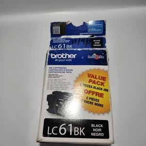 Genuine Brother LC61BK Ink Cartridges 2pk Expired NOS DCP-165C MFC-290C 6490CW - Picture 1 of 6