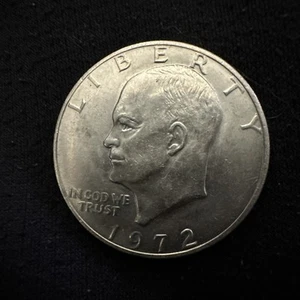 Moneda de un dólar Liberty Eisenhower 1972 de Estados Unidos con águila voladora sin marca de ceca - Imagen 1 de 2