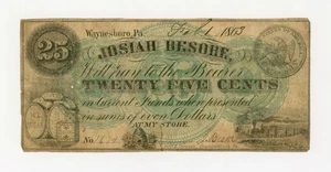 1863 25c Josiah Besore - Waynesboro, PENNSYLVANIA Merchant Scrip - Picture 1 of 2
