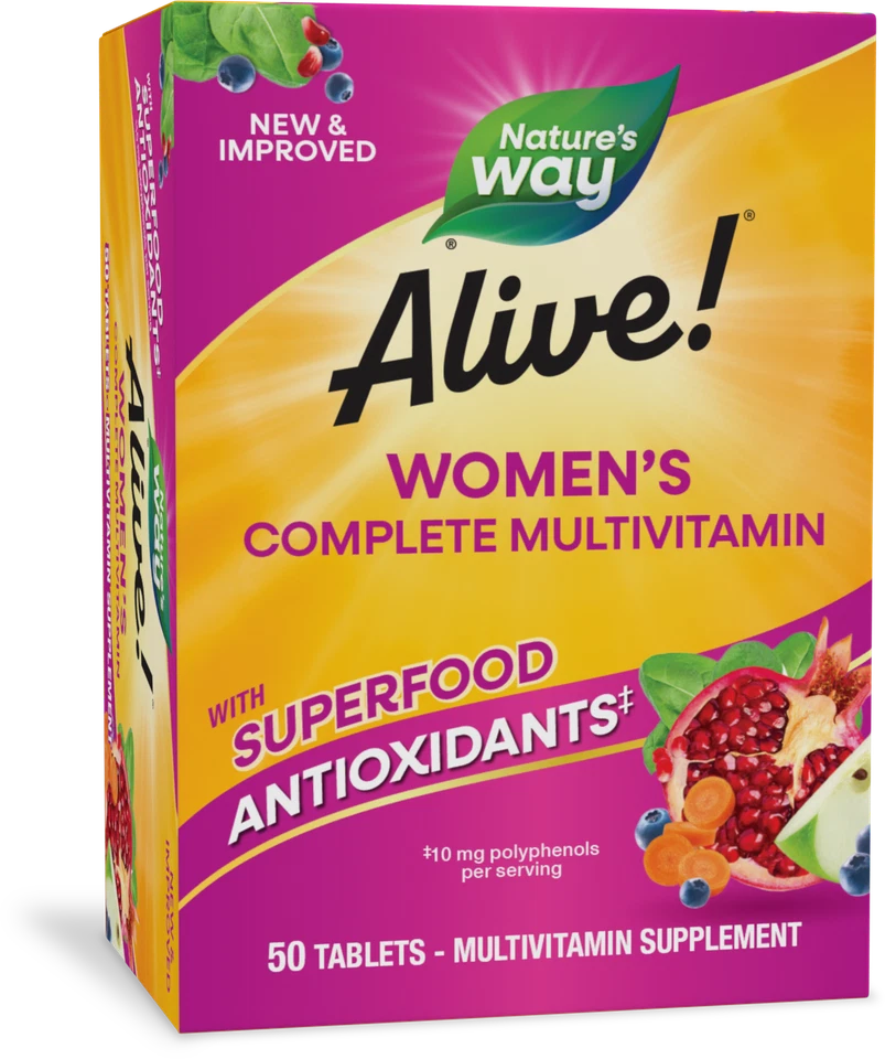 Nature's Way Alive! Multivitamínico Completo para Mujer con Antioxodantes, 50 Comprimidos Foto 1 de 3