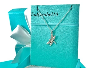 18" Tiffany & Co Dragonfly Pendant Charm Necklace Sterling Silver w/ Box - Picture 1 of 8