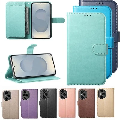 Flip Leather Phone Case for Huawei P50 Pro P50 P40 P30 P20 Lambskin Wallet Cover - Image 1 of 4