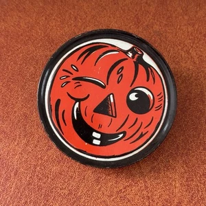 Vintage Metal Tin Pumpkin Noise Maker Halloween Kirchhof USA - Picture 1 of 4