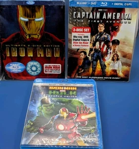 Marvel Blu-ray Lot – Iron Man Ultimate 2-Disc, Captain America, Iron Man Hulk - Picture 1 of 7