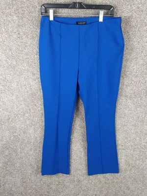 Pantalón Rachel Zoe para mujer 10 azul cobalto elástico al tobillo tiro medio carrera elegante Foto 1 de 4