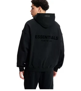 FEAR OF GOD ESSENTIALS HOODIES Stretch Limo/Black- 100% AUTHENTIC XL - Picture 1 of 5