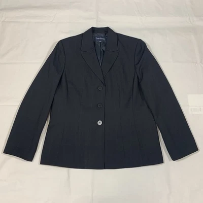 Traje Evan Picone Mujer Talla 16 Blazer Carrera Chaqueta Negocios Oficina Azul Marino Foto 1 de 4