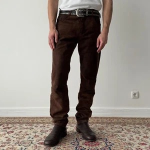 1970s Vintage Men's Levi’s Cowboy Cowhide Suede Brown Pants Size 32 - Picture 1 of 10