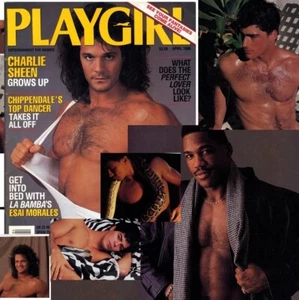 PLAYGIRL 4-88 STRIPPERS BOB COLA. CHARLIE SHEEN ESAI MORALES HAIRY CF APRIL 1988 - Picture 1 of 3