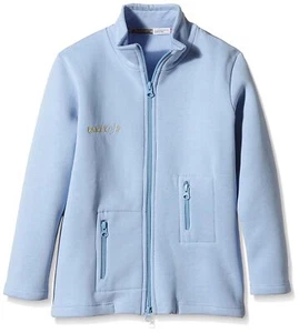 The High Neck Girl's Full Zip Fleece Jacket - Light Pastel Blue, 10 years - Picture 1 of 2