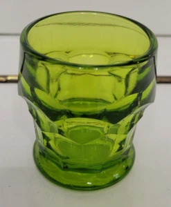 AVOCADO GREEN VIKING GEORGIAN HONEYCOMB SHOT GLASS 2.25 INCHES HOLDS 1.5 OZS - Picture 1 of 3