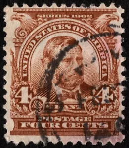 US - 1903 - 4 Cents Brown Ulysses S. Grant 1902 Series Issue # 303 w Town Cancel - Picture 1 of 1