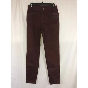 Maddie Jeans Size 16 Burgundy Moto Skinny Zipper Detail - Picture 1 of 2
