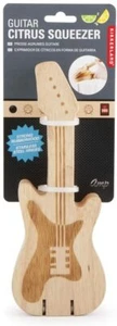 Kikkerland Wood GUITAR CITRUS SQUEEZER Rubberwood Stainless Steel Lemon Lime NEW - Picture 1 of 3
