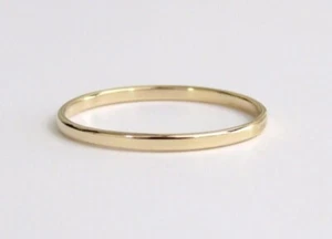 14k Gold Band, Wedding Band, Thin Gold Band, 14k Gold Ring, Gold Ring, 1.5mm - Picture 1 of 8