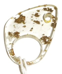 Sobral Signos Capricorn Zodiac Gold Metalique Inclusion Artist Made Ring Siz 7.5 - Picture 1 of 6