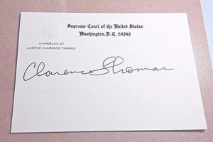 Pristine, Associate Justice Clarence Thomas Signed, Supreme Court Chambers Card - Picture 1 of 3