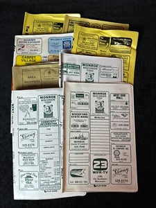 Lot of 8 Vintage Phone Book Cover Monroe WI Wisconsin 1970s-80s Advertisement - Picture 1 of 1