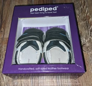 NIB Pediped 2196 Frank Black Sky baby infant boys crib shoes 6 12 mos - Picture 1 of 8