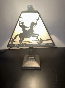 Real! Cowboy Western Texas Cacti Lamp Roping Cattle Man MANCAVE - Picture 1 of 16