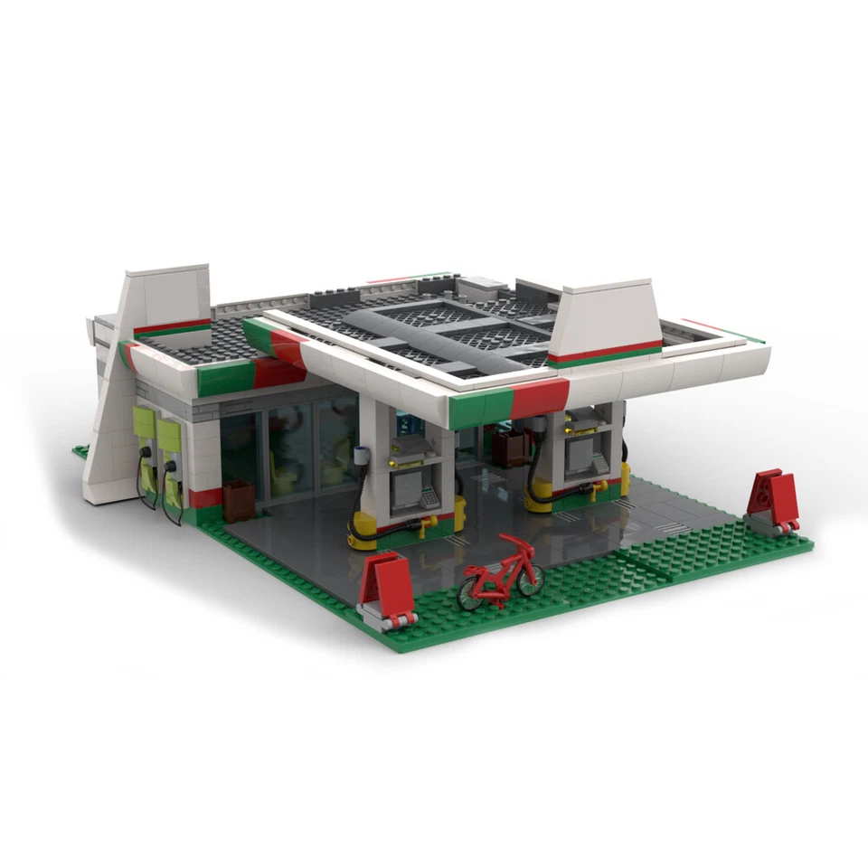 Gas Station Model Building Toys Set for Collection 673 Pieces MOC Build - Image 1 of 1