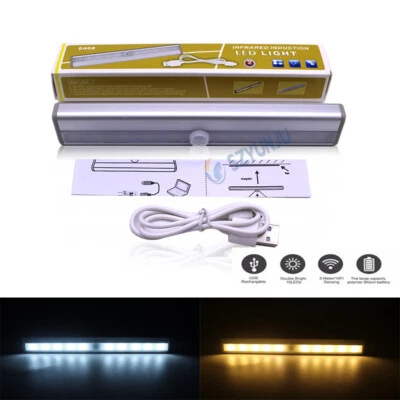 PIR motion sensor LED Under Cabinet Light for Closet wardrobe USB Rechargeable - Image 1 of 4
