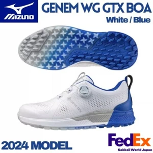 MIZUNO Golf Shoes GENEM WG GTX BOA White/Blue 51GQ2400 25 Gore-Tex 4E 2024 NEW! - Picture 1 of 7