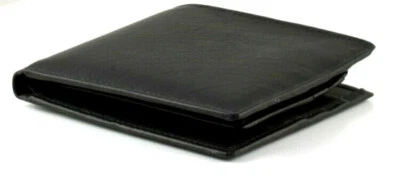 RFID Blocking Black Handcrafted Cowhide Leather Men's Bifold Premium Wallet - Image 1 of 4