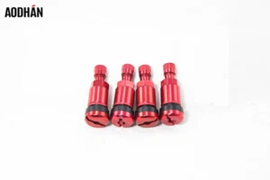 AodHan V2 Red Aluminum Valve Stem Fits Standard 0.453" Stem Holes (Set of 4) - Picture 1 of 1