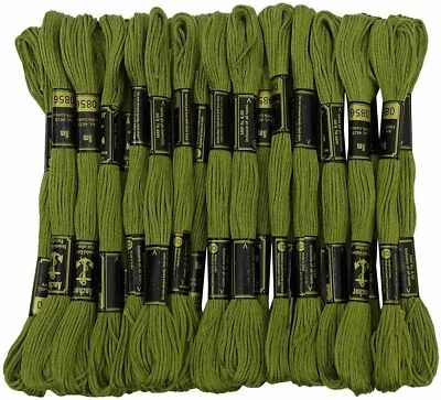 Anchor Threads Stranded Cotton Thread Cross Stitch Sewing Hand Embroidery Green - Image 1 of 4
