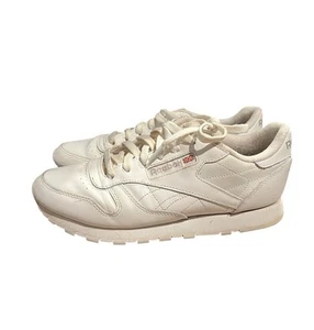 Vintage Reebok Classic Shoes White Lace Up - Size 9.5 Sneakers - Picture 1 of 8