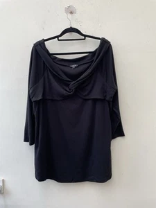 Plus Size 26 Ladies Black Tunic Top Fab Condition Nice Stretchy Fabric - Picture 1 of 4