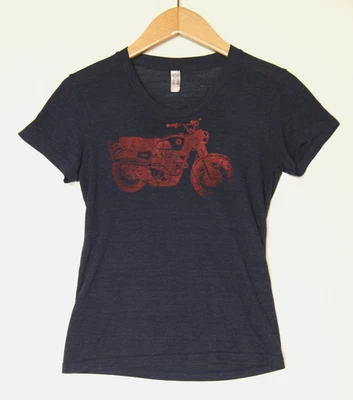 Camiseta Y2K American Apparel Motocicleta Motociclista Gráfica Mujer S Azul De Colección Look EE. UU. Foto 1 de 4