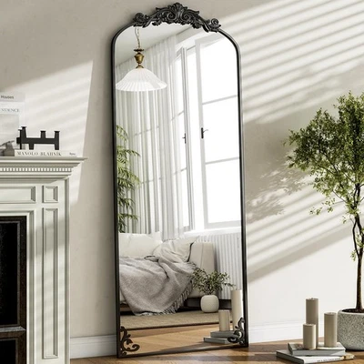 Espelho vintage 64"x 21" comprimento total grande esculpido arco corpo inteiro espelho com... - Imagem 1 de 4