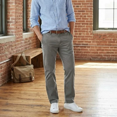 Gray Dockers 修身锥形裤男式 32x29 牛仔裤末端和 Khakis Begin — 第 1/4 张图片