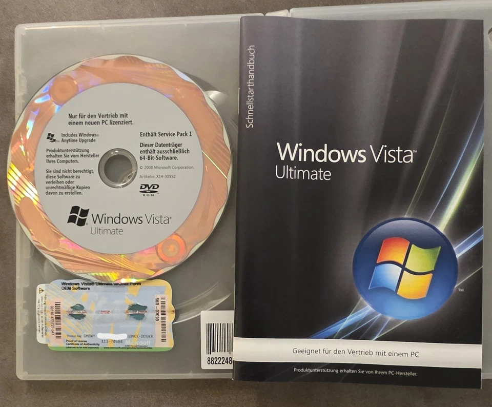 Microsoft Windows Vista Ultimate - 64 Bit - Deutsch - Bild 1 von 1