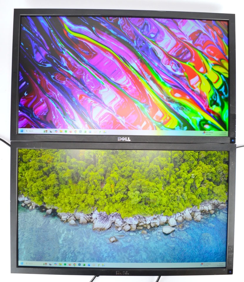 Lot of 2x Dell P2411HB Monitor VGA/DVI Grade C - scratches - No Stand - Image 1 of 4