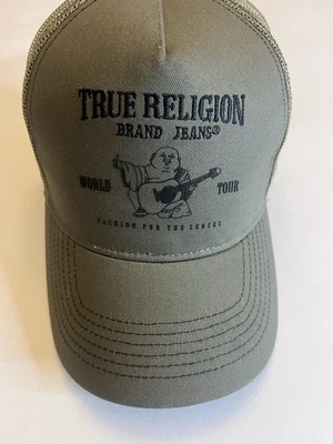 Sombrero de camionero ajustable True Religion Buddha verde Snapback para hombre - talla única Foto 1 de 4