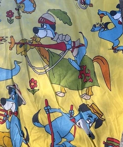 VINTAGE HANNA-BARBERA HUCKLEBERRY HOUND TWIN SPANNBETTLAKEN FRUIT OF THE LOOM - Bild 1 von 3
