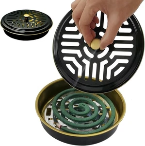 Mosquito Coil Holder, 2 Pack Metal Repellent Holder with Black  - Picture 1 of 6