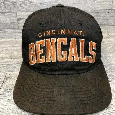 Vintage 90s Cincinnati Bengals Starter Snapback Hat Black Arch Block - Image 1 of 4