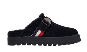 MONCLER Hausschuhe Holzschuhe Sandalen aus Wildleder Mon Maultier M2410 Schwarz - Bild 1 von 6