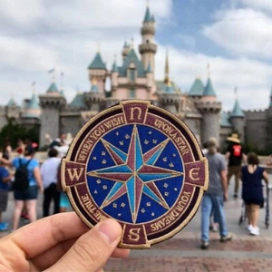 When You Wish Upon a Star Disneyland Compass 4” Disney Iron-On Patch - Picture 1 of 3