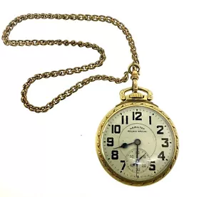 Hamilton 992B 16s 21J Railway Special Pocket Watch – 10K GF Case & GF Chain - Picture 1 of 12
