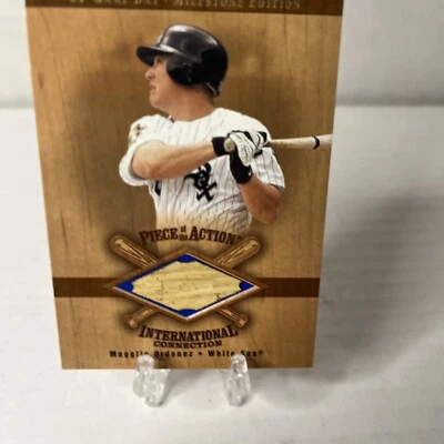 Tarjeta reliquia murciélago pieza de acción 2001 Upper Deck Magglio Ordóñez #I-MO Foto 1 de 2