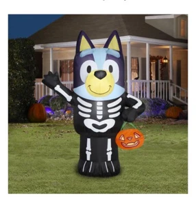 BRAND NEW Disney Bluey Halloween 5ft Skeleton Inflatable 2024 With Lights - Picture 1 of 7