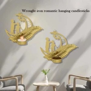 Hanging Wall Mount Candlestick Geometric Metal Aromatherapy Rack Wedding - Picture 1 of 6