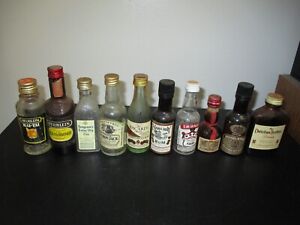 10 miniature 1960s Airplane Liquor bottles-all different