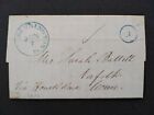 Vermont: Bennington 1851 Stampless Cover, Altered Blue Cds, 5C Rate To Ct.